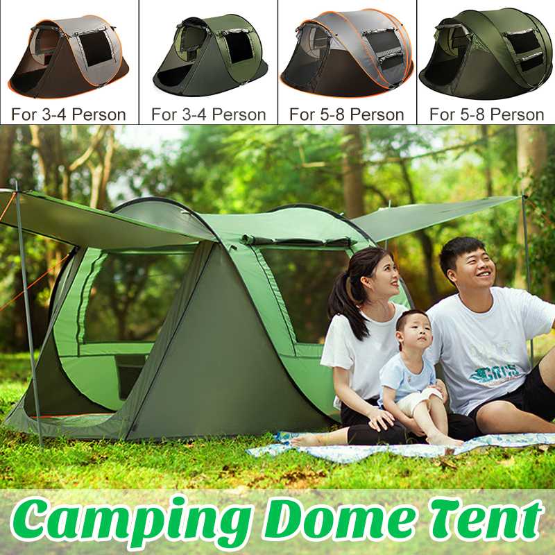 

3-4 Persons Throw Up Tent Outdoor Automatic Tents Double Layers Large 5-8 Persons Family Tent Waterproof Camping Hiking