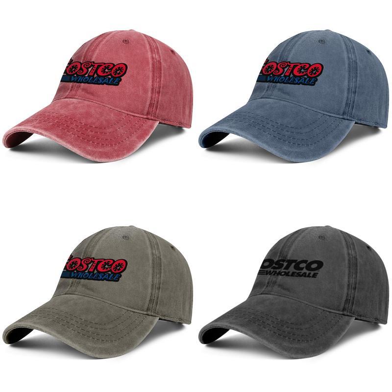 

Stylish Costco wholesale Logos Unisex Denim Baseball Cap Fitted Trendy Hats Wholesale online products logo warehouse Corporation Logo 3D, Blue;gray
