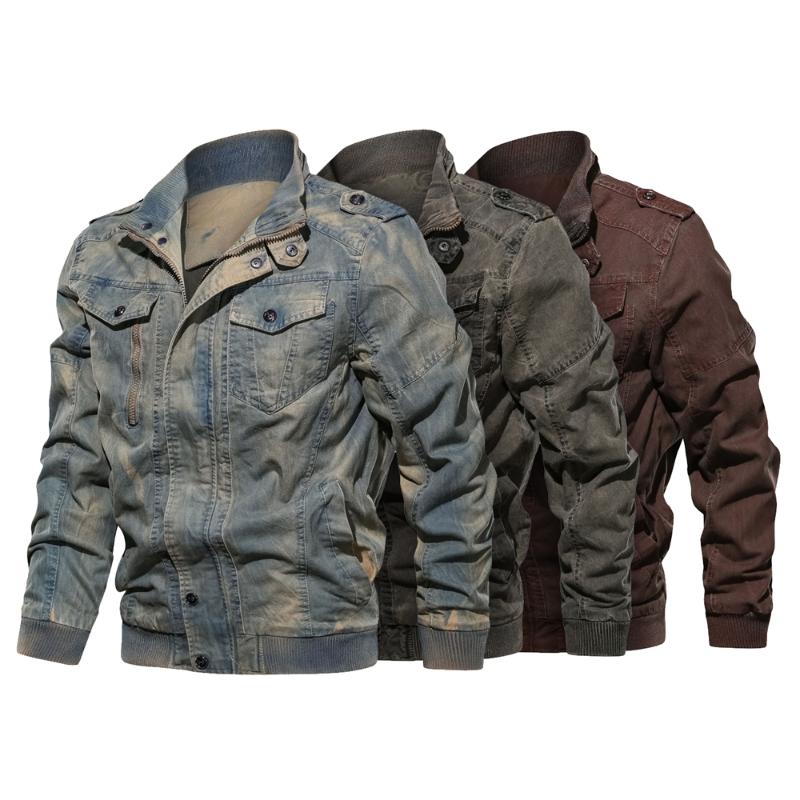 

2020 Jackets Men Spring Autumn Cotton Windbreaker Pilot Coat Army Men's Bomber Jackets Cargo Flight Male Clothe, Color 2