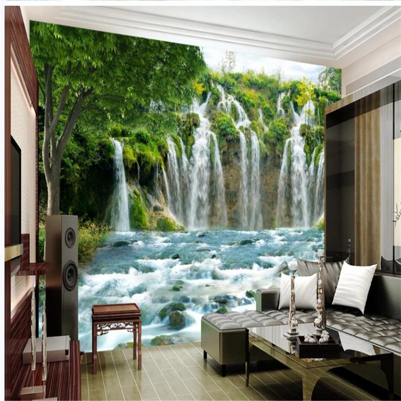 

Custom wallpaper 3d landscape waterfall wallpapers background wall painting beautiful scenery wallpapers, As pic