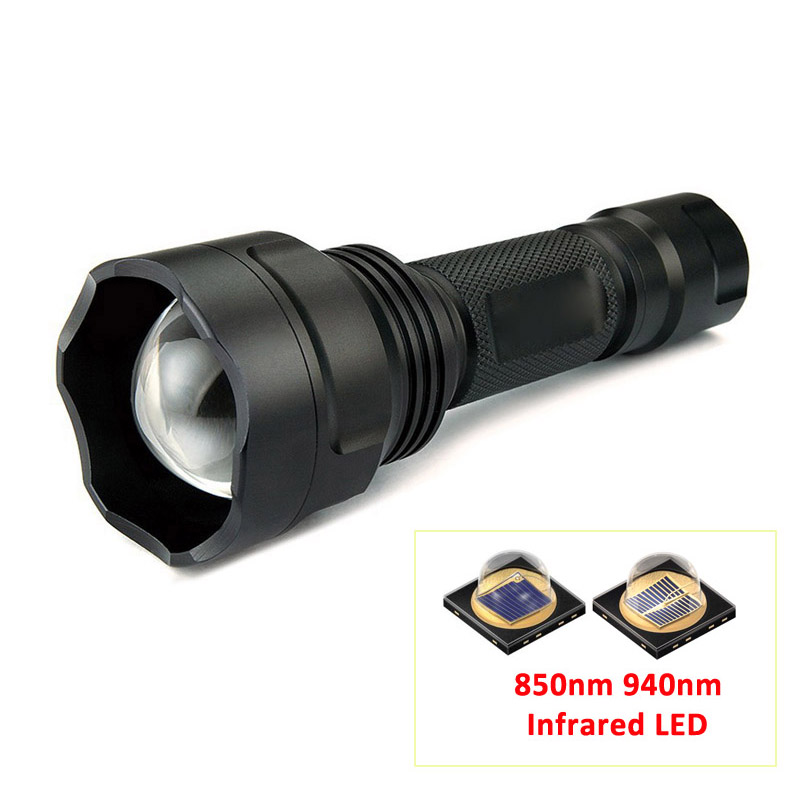 

Hunging 940nm infrared Red IR 850nm zoomable 1mode IR flash light infrared night vision with mount remote switch