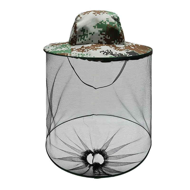 

#H40 Outdoor Cycling Hat Mosquito Resistance Hat Bug Bee Insect Net Mesh Head Face Protector Cap Fishing Drop Shipping, Camouflage