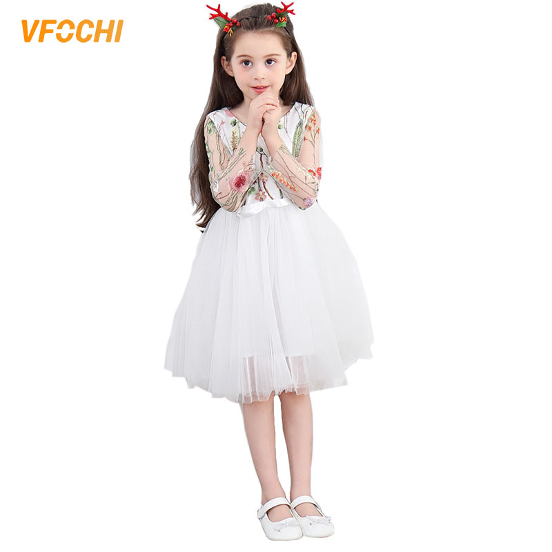 

VFOCHI New Girl Princesses Dresses Summer Teenager Girls Clothes Elegant Baby Kids Dresses for Girl 3-12Y Lace tutu, White