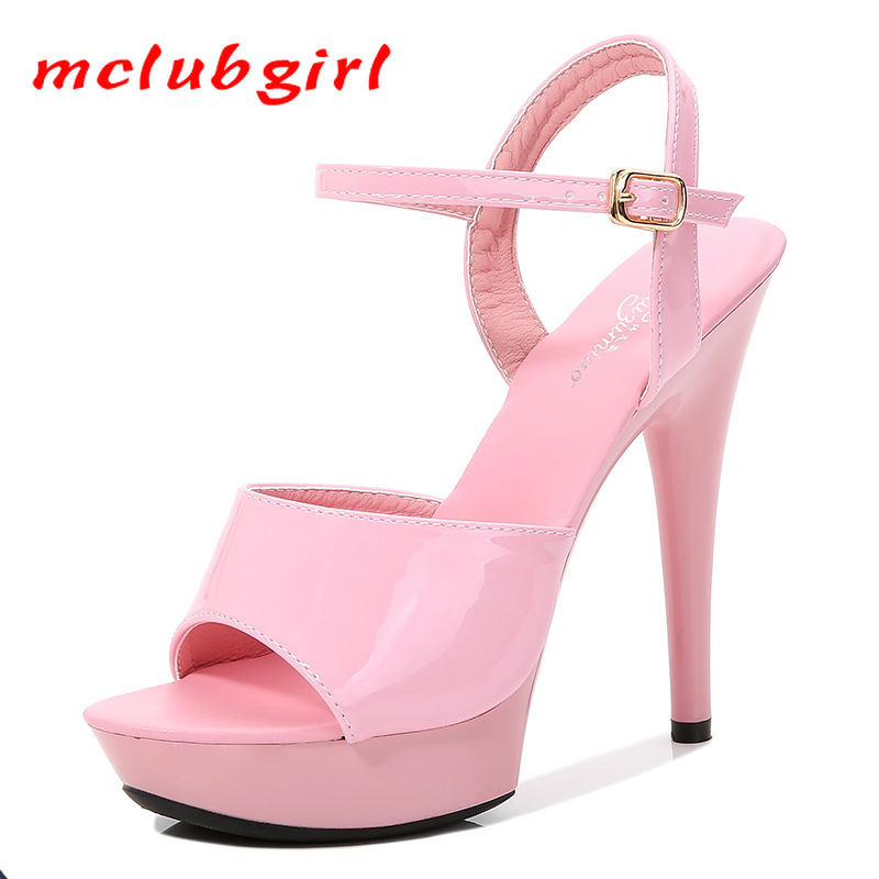 

Mclubgirl Women's Sandas Sexy Heels platfrom colorful sandals Thin Head Red Sexy High Heels Fish Toe Fashion Shoes LFD, Black