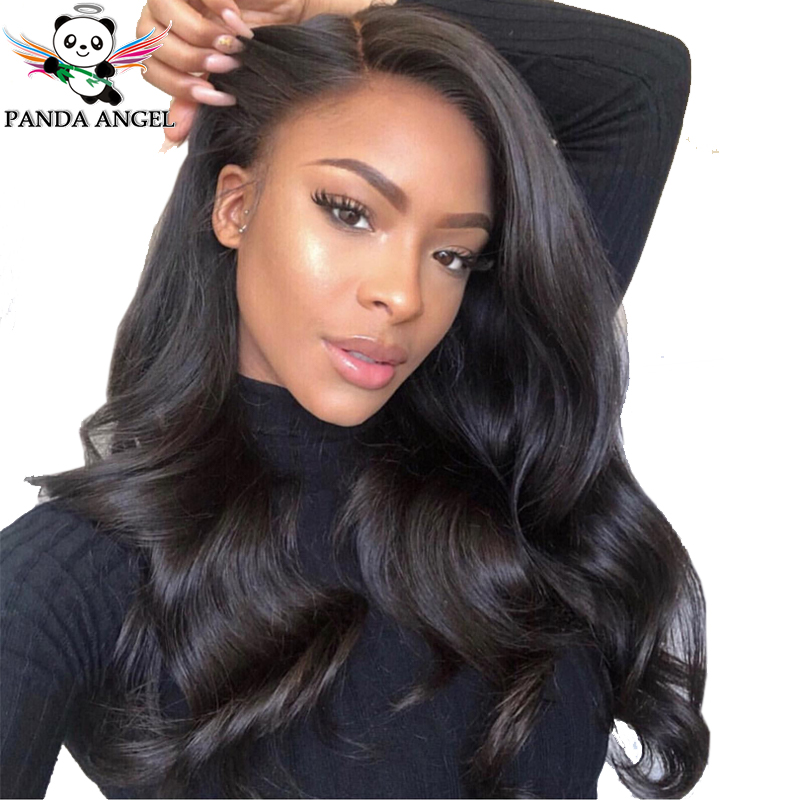 

Body Wave Full Lace Human Hair Wigs For Black Women Pre Plucked 10-26Inch Remy Brazilian Human Hair 360 Lace Frontal Wigs Panda, Natural color