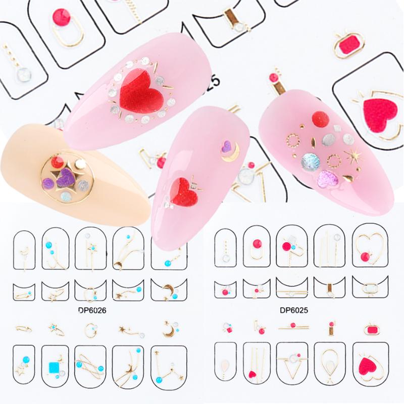 

1pcs 5D Nail Stickers Heart Star Moon Jewelry Transfer Stickers Acrylic DIY Designs Manicure Nail Art Decoration NTDP6025-DP6036, Dp6030