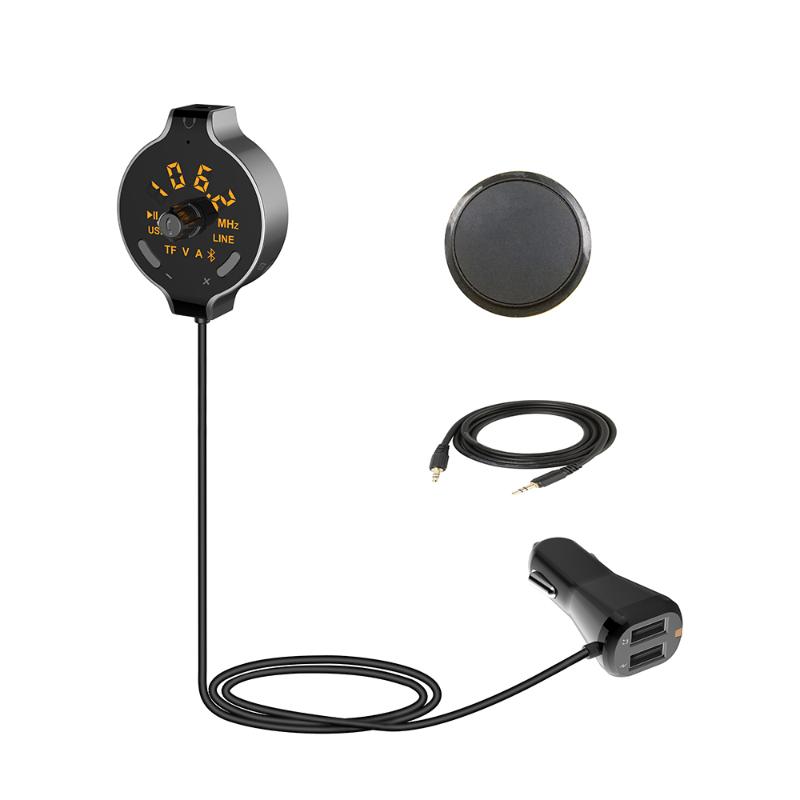 

Wireless FM Transmitter Modulator Car Kit Audio MP3 Player AUX Output TF/U Disk Play Dual USB Charger Adapter