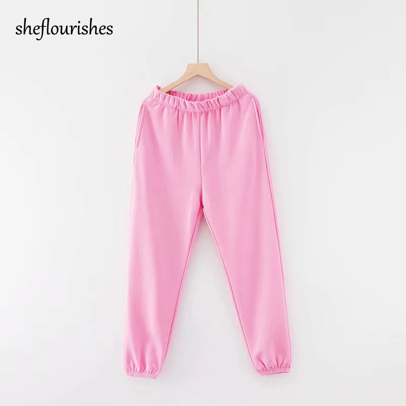 

Autumn pants high waist joggers women sweatpants korean loose pants green pink trousers casual streetwear cute grey 2020, Black