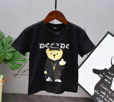 

2020 Boys Designer Cartoon Suits Kids 2020 New Two-piece Set Children T-shirt + Pants Fashion Print Wild Suits Boys Casual Summer Bear Sets, White