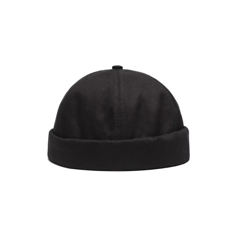 

retro wild melon leather hat Sailor sunscreen sun visor landlord hat Classsic men women solid color cotton black summer, White