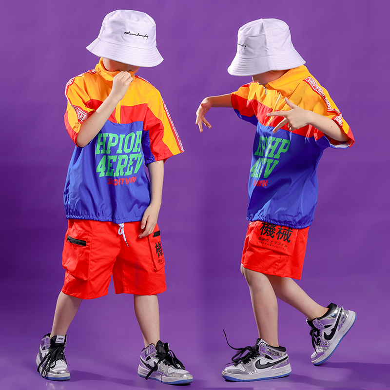 

Kids Hip Hop Clothing High Neck Jacket Pullover Top Cargo Summer Shorts for Girls Boys Carnival Jazz Dance Costume Clothes Wear, Pants