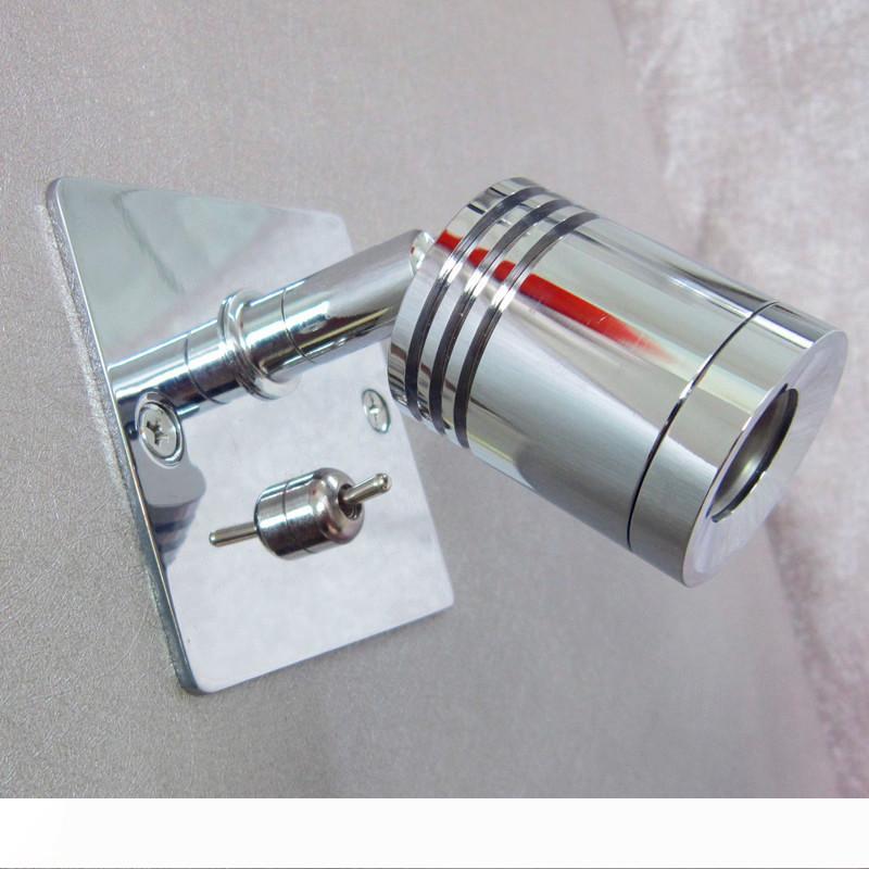 

Topoch Recessed Wall Lights LED 3W with on-off Switch Square Base Flexible Head Chrome Finish for Indoors Camper Yacht 180 deg. Tilt