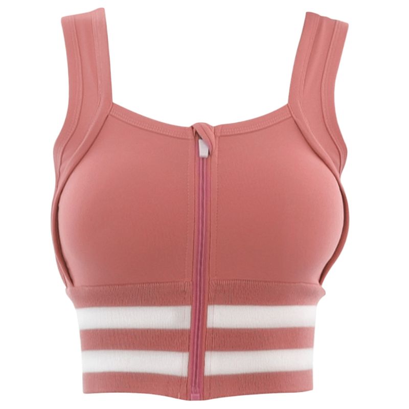 

Women Yoga Sport High Impact Bra Push Up Zipper Shockproof Workout Crop Top Vest M68D, Bk