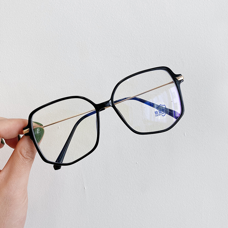 New TR90 Optical Frame Big Lenses Slim Metal Temple Simple Polygon Design Multi Colors Optional Wholesale-image-562915810