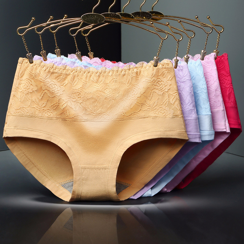 

Jhyzmy Explosion Women's Panties Cotton Underwear Women's Mid-Waist Lace Panties Cotton Hips Abdomen, C3