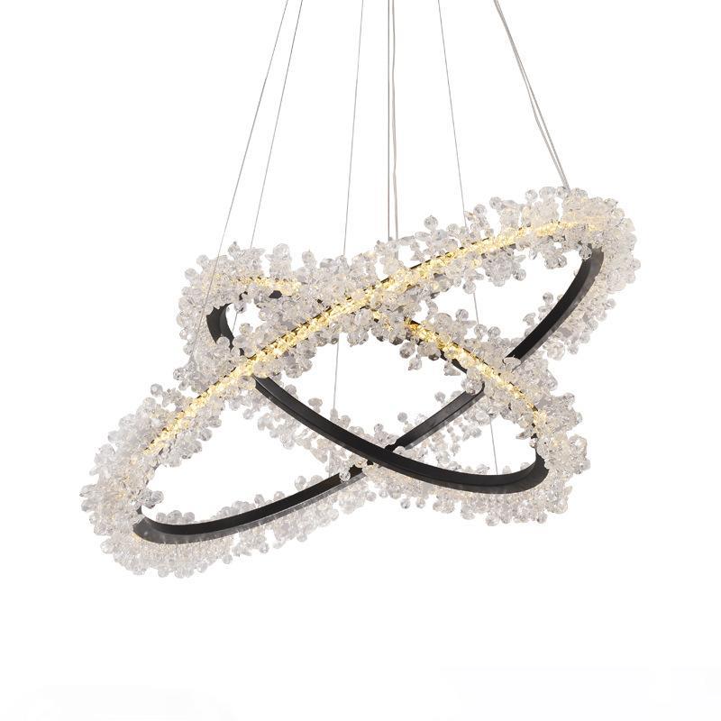 

Modern crystal chandelier lighting for living room gold ring combination led chandeliers home decoration lustre cristal lamps