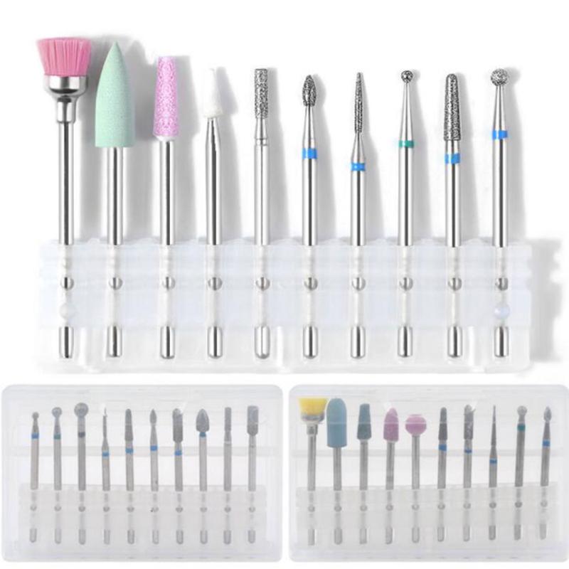 

10Pcs/set Nail Art Grinding Heads Drill Bits Electric Manicure Machine Diamond Bit Pedicure Beauty Care Polish Tool Gifts