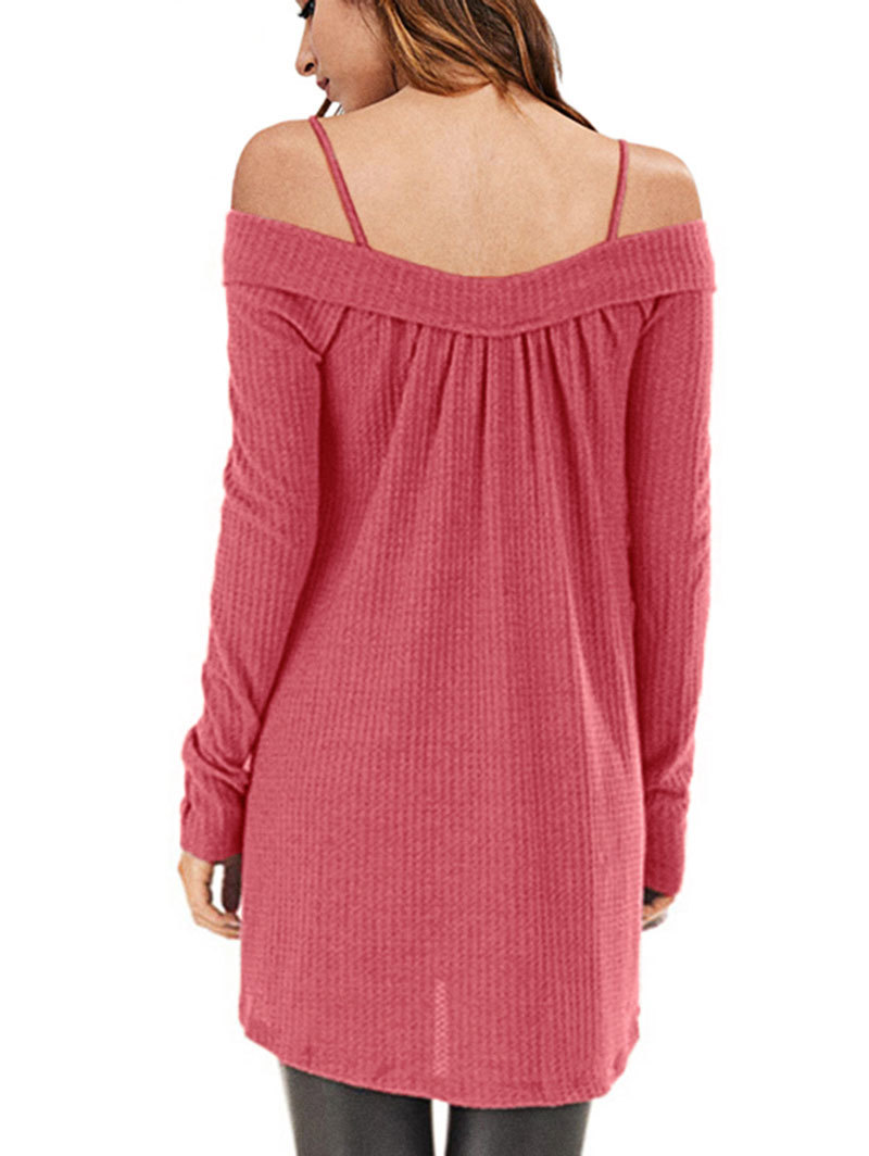 cold shoulder crisscross tunic sweater