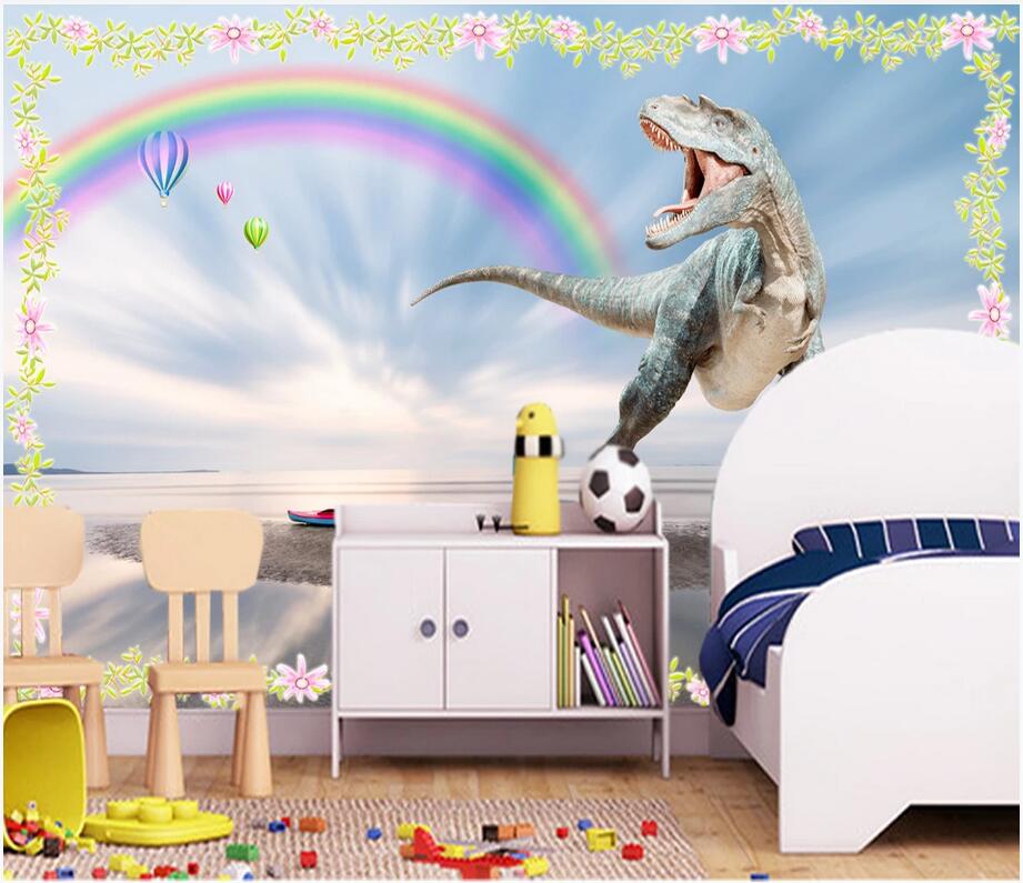 

3D mural wallpaper custom photo Outdoor sea view dinosaur children's room background wallpaper for kids room murals wallpaper for walls 3 d, Non-woven