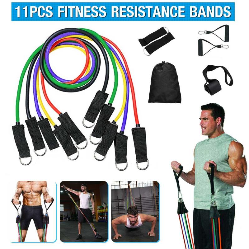 

zinc alloy hook Resistance Bands Set Yoga Exercise Fitness Band Rubber Loop Tube Bands Gym Fitness Exercise Pilates Yoga Brick