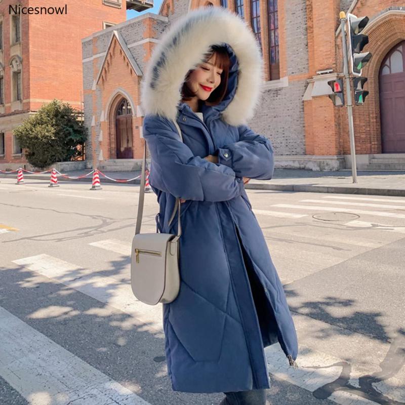

Winter Jacket Women New Women' Down Cotton Coat Long Thick Parkas Fur Hooded Winter Coat Jackets Female, Beige