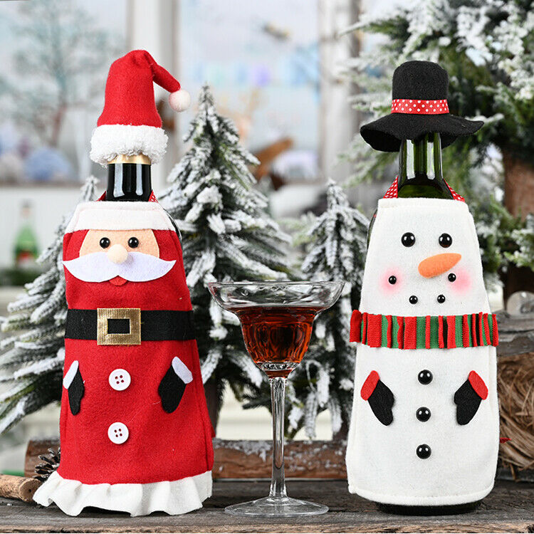 

Xmas Wine Bottle Gift Bags Snowman Santa Claus Christmas Decoration Ornament Cover