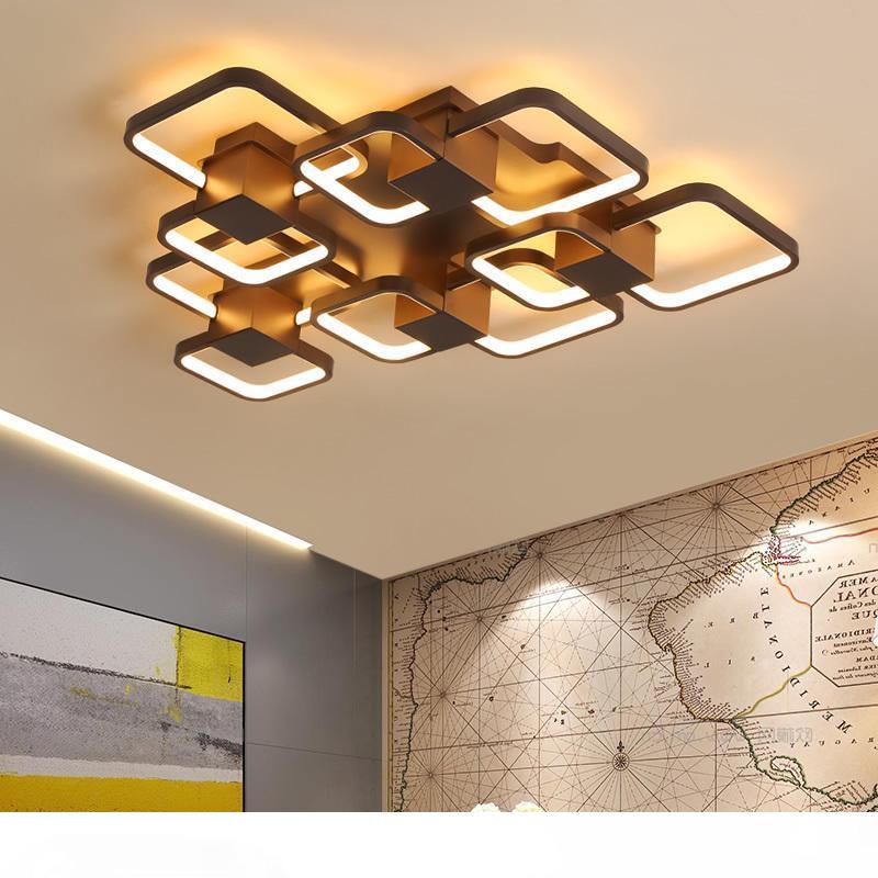 

New Coffee Finished Modern led Ceiling Lights For Living Room Bedroom Study Home Deco 90-265V Ceiling Lamp light fixtures bedroom light