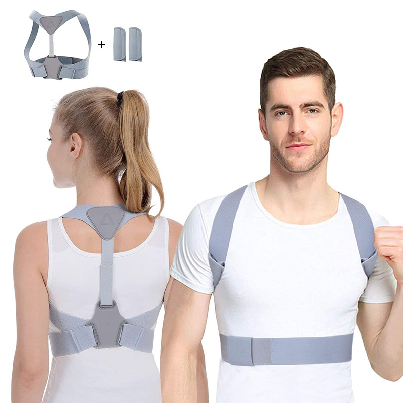 

Posture correction ANOOPSYCHE straight holder shoulder back support adjustable for a healthy posture, ideal for therapy post, Gray xl