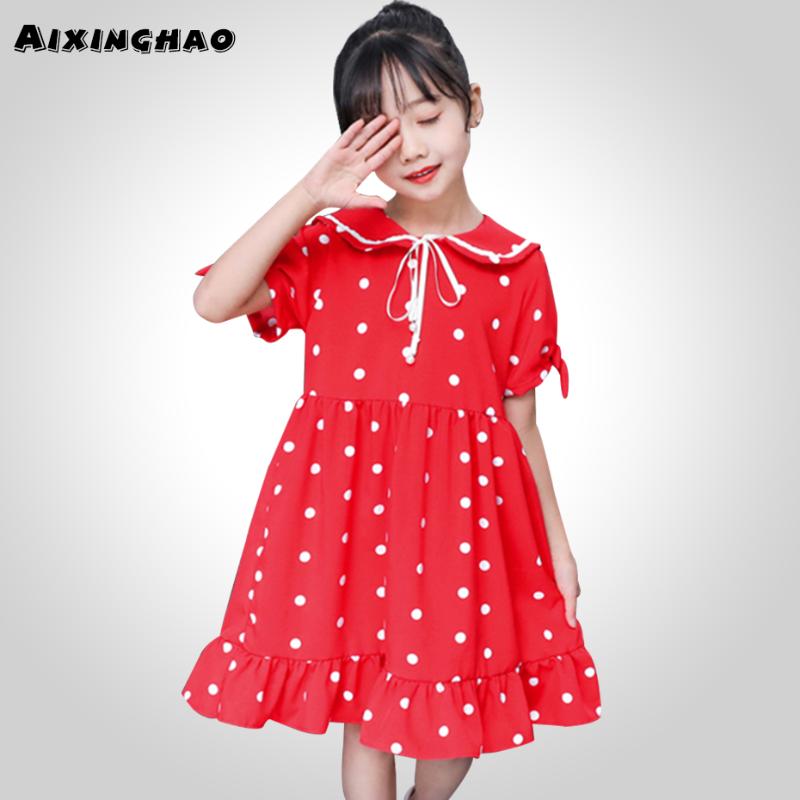 

Dresses For Girls Dot Pattern Kids Party Dresses For Girls Casual Style Kid Dress Teenage Children's Costumes, As picture