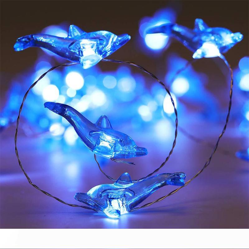 

Christmas Halloween Decorative Dolphin String Lights 40 LED Weatherproof 8Mode Indoor and Outdoor Remote Control Copper Wire Lamp 10073