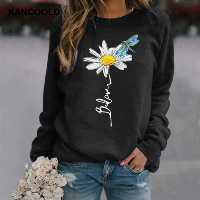 

Plus Size -3XL Harajuku Spring Autumn hoodies Women Fashion sunflower Printed sweatshirt Female sudaderas mujer 2020 jy09, Ye