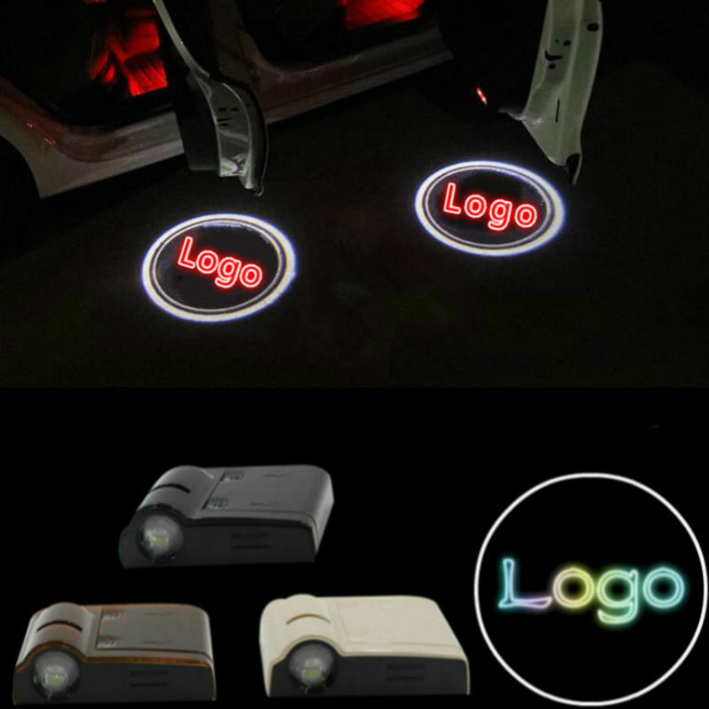 

JURUS 2Pcs Wireless LED Logo Door Light Welcome Laser Projector Logo For For Led Ghost Shadow