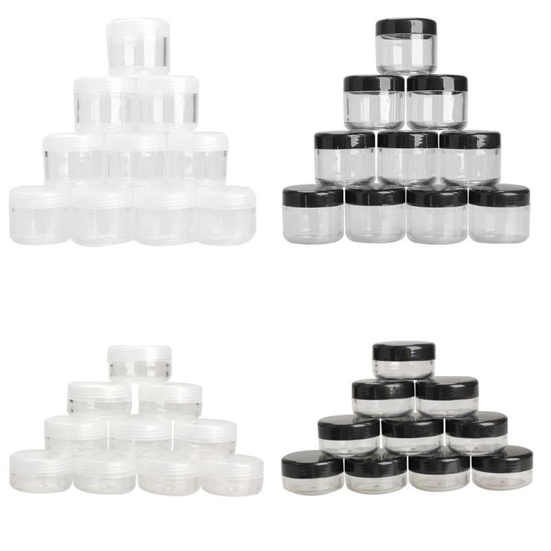 

10 Pcs/Lot 10g/20g Capacity Plastic Storage Box Nail Art Cosmetic Bead Gems jewelry Case Bottle Pot WH998