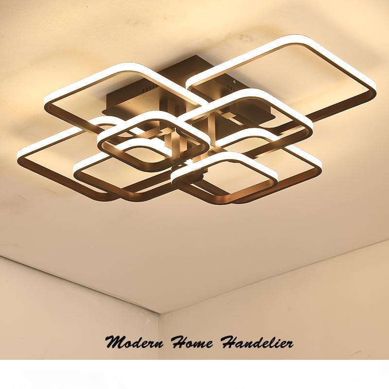 

Square Circle Rings Ceiling Lamp For Living Room Bedroom Home AC85-265V Modern Led Ceiling Chandelier Light Fixtures