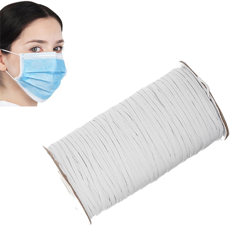 

200 Yards 0.6/0.3cm Width Braided Elastic Band Heavy Stretch High Elasticity For Sewing DIY Mask Cuff Supplies T 2020, 0.3cm100