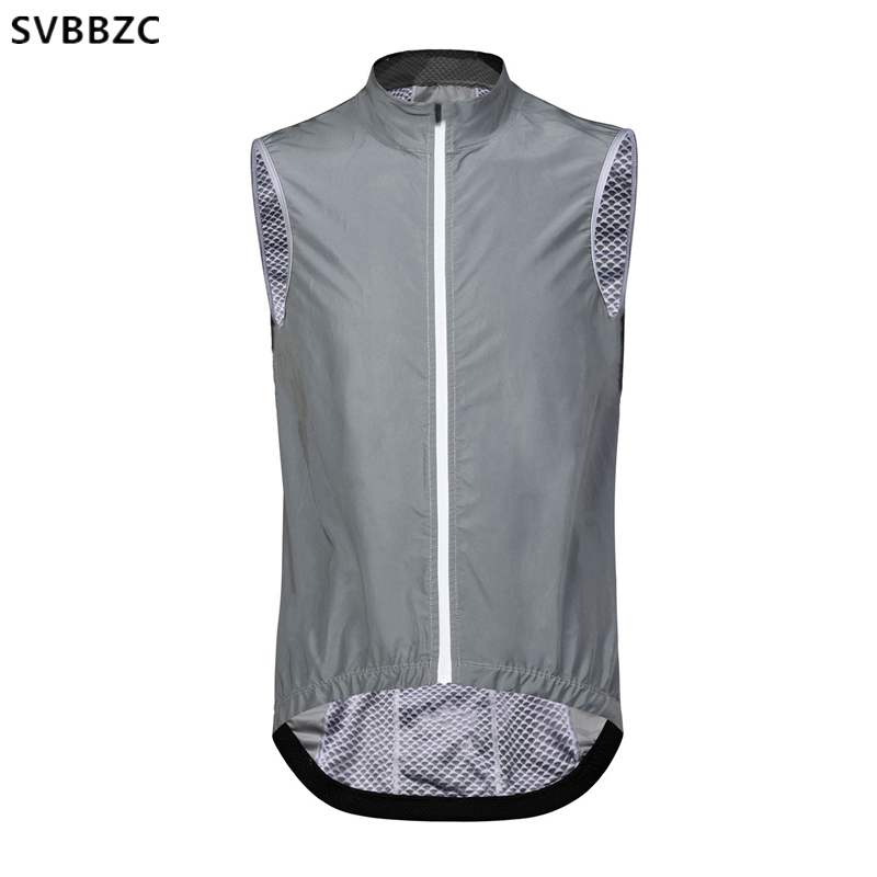 

gray super light windproof cycling gilet men or women cycling windbreaker vest with Back breathable mesh