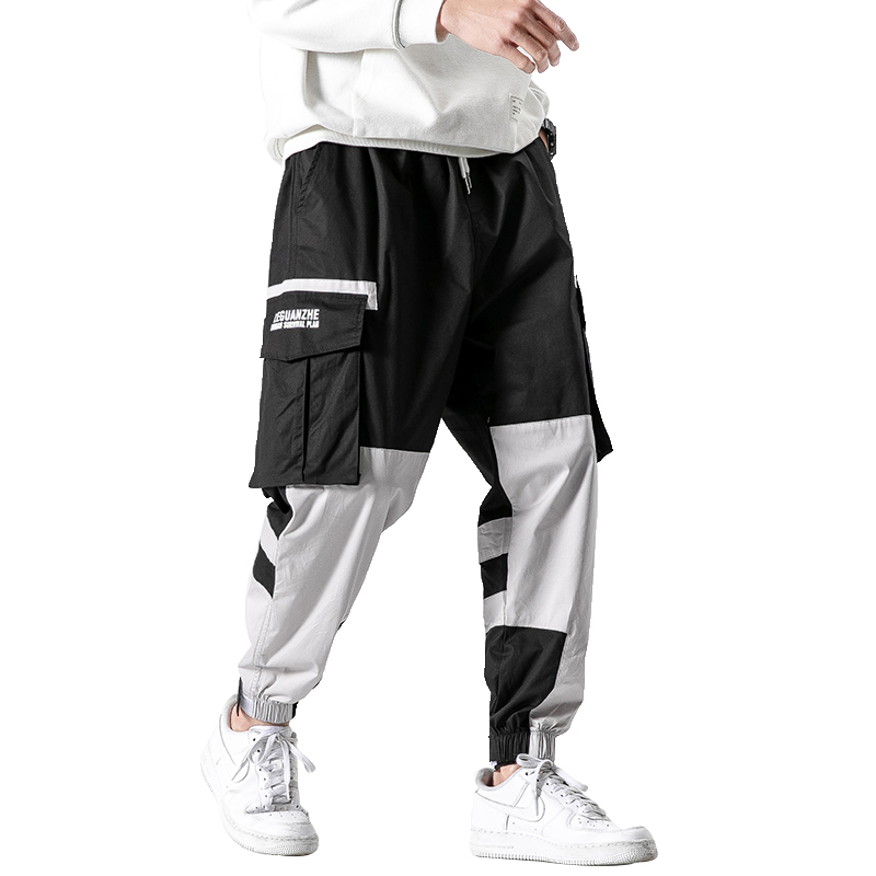 

2020 Men's Multi-Pocket Cargo Harem Pants Hip Hop Casual Male Tatical Joggers Trousers Fashion Casual Streetwear Pants, Blue