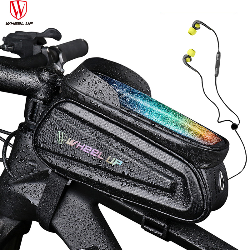 

Bicycle Bag Front Top Tube Cycling Bag Waterproof Touchscreen 6.5/7.0 inch Phone Case Frame Handlebar Bag MTB Bike Accessories MX200717, Red