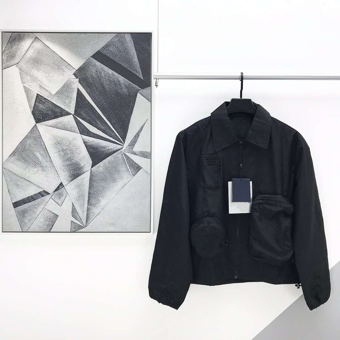 

20FW Multi Pocket casual and loose jacket Fashion Button Coat Casual High Street Hip Hop Outerwear zdll0723, Black