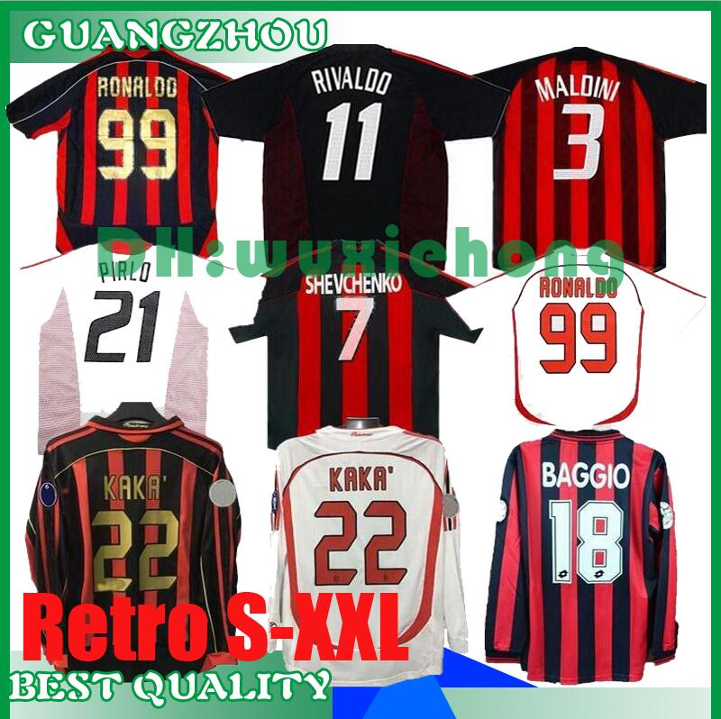 

MILAN 90 91 Retro shirts home 96 97 Gullit SOCCER JERSEY 02 03 04 Maldini Van Basten football RONALDO KAKA Inzaghi AC 06 07 2009 SHEVCHENKO, 93-94 away