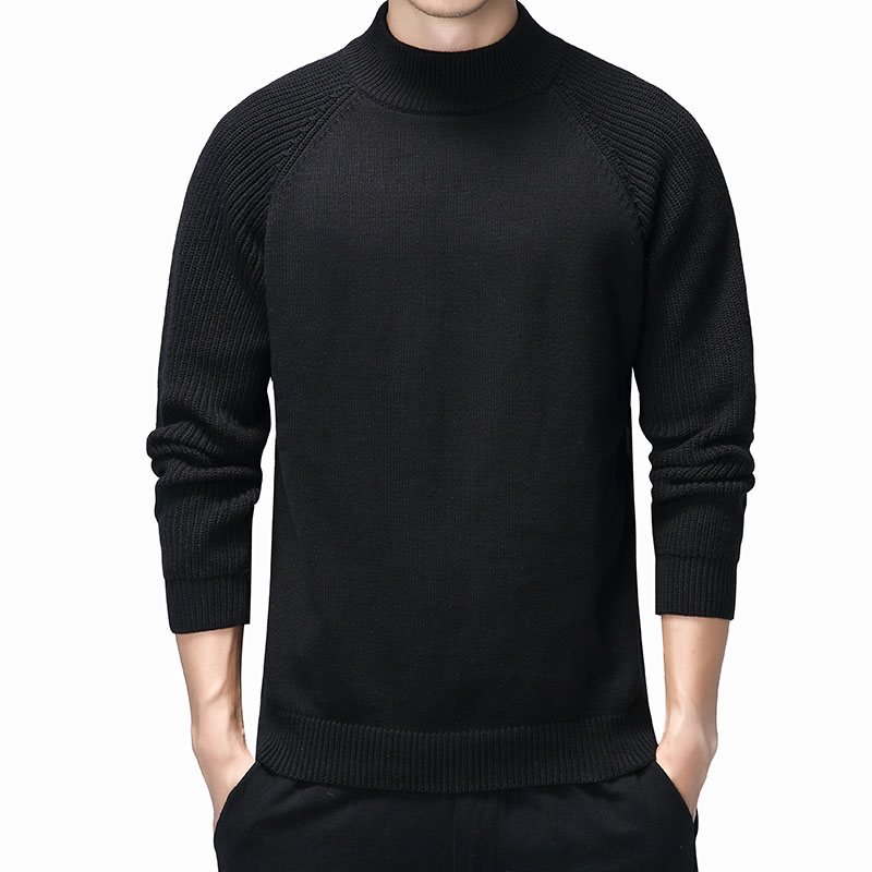 

Black Sweater Men Autumn Warm Mens Knitted Pullover Sweaters Solid Color Casual O-Neck Pull Homme Cotton Pullover Men Clothing