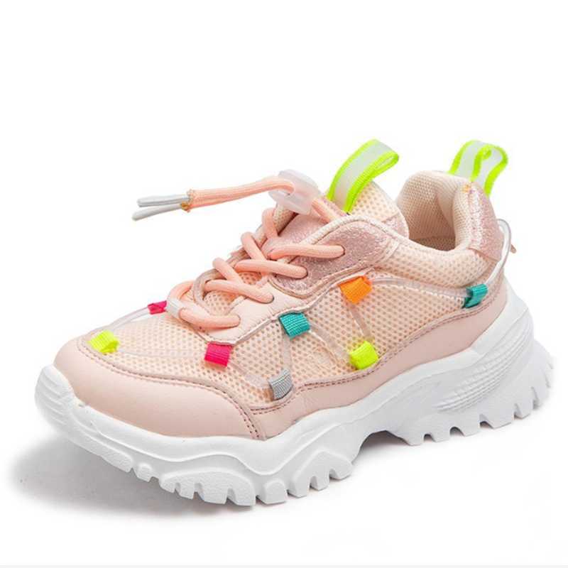 

2020 New Shoes Breathable Boys Girls Sport Shoes Children Casual Sneakers Mesh Breathable and Comfortable Children, Black