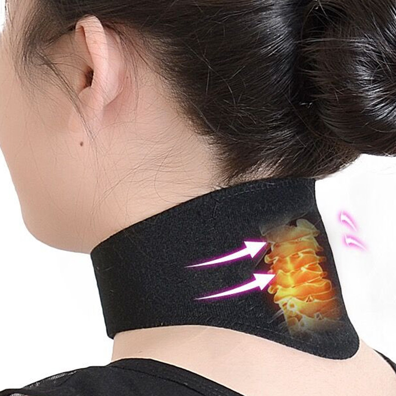 

Tourmaline Neck Support Belt Magnetic Therapy Self-heating Wrap Neck Band Protection Spontaneous Heating Belts Body Massager, Black