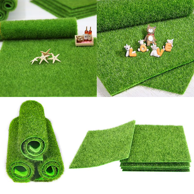 

Artificial Moss Turf Lawns Green Plants DIY Micro Landscape Decoration Fake Grass Lawn for Home Mini Garden Floor Accessories, 15x15cm