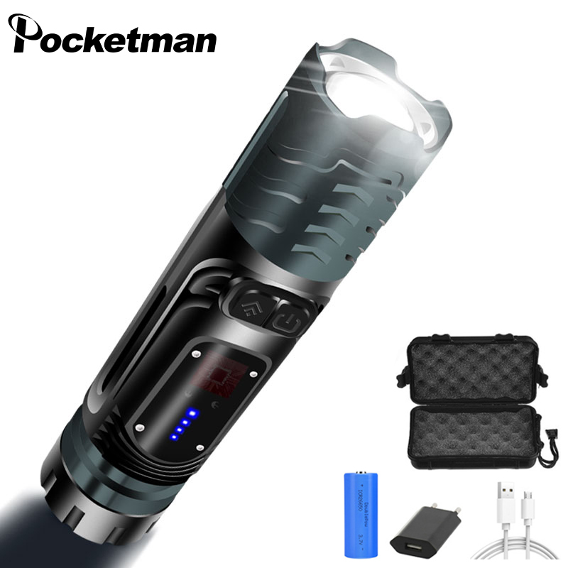 

8000LM Multifunctional With Magnetic and Cob Sidelight Waterproof Zoomable Emergency Power Bank 6 Modes For Outdoor