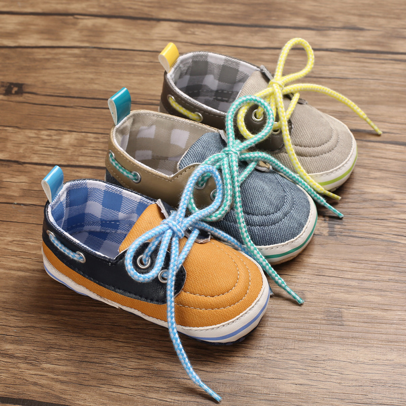 

New Baby Boy Shoes Canvas Sneakers Toddler Sports Shoes Newborn Boy Soft Non Slip Infant First Walker -18 Months Cotton, Niuzai