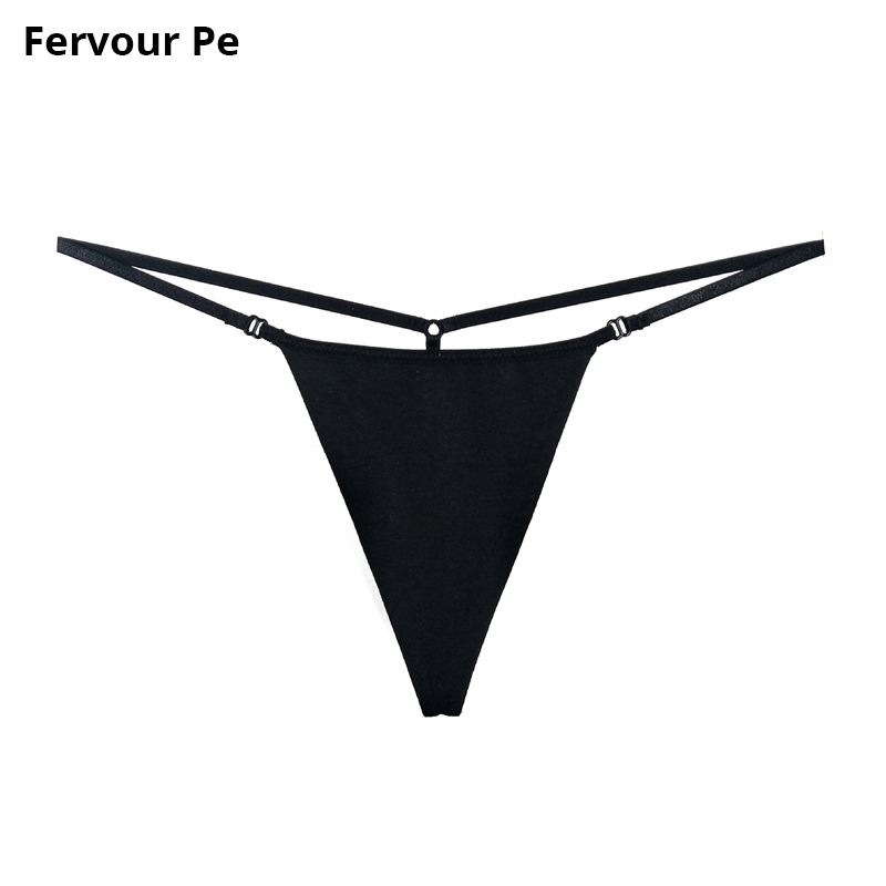 

Fervour pe Strip G-string Panties High elasticity Women T-back Two-sided Low Waist Briefs Ladies'Bikini Thong A19052, Black