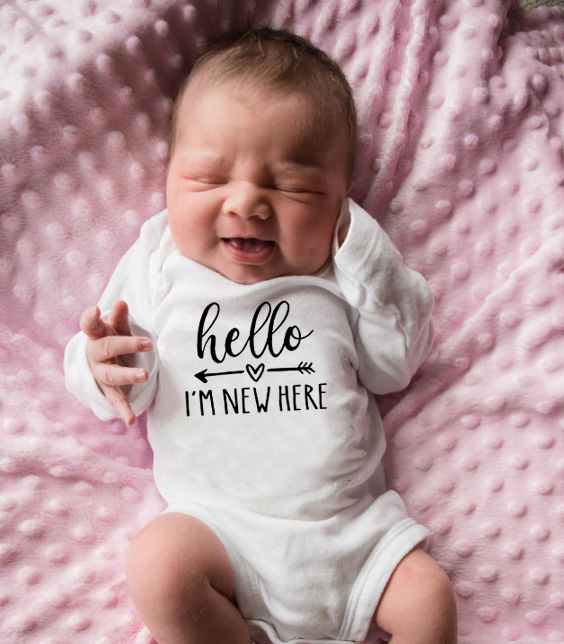 

Hello I'm New Here Letter Printing Cotton Newborn Infant Baby Boy Girls Romper Long Sleeve Jumpsuit Onesie 100% Cotton Soft Wear, Null-srpwh-