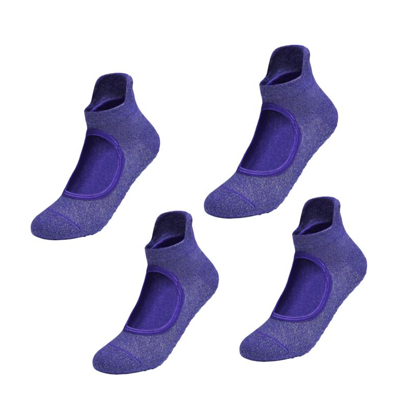

2 Pairs Non-slip Open Instep Socks Women Cotton Yoga Socks Indoor Breathable Fitness, Black