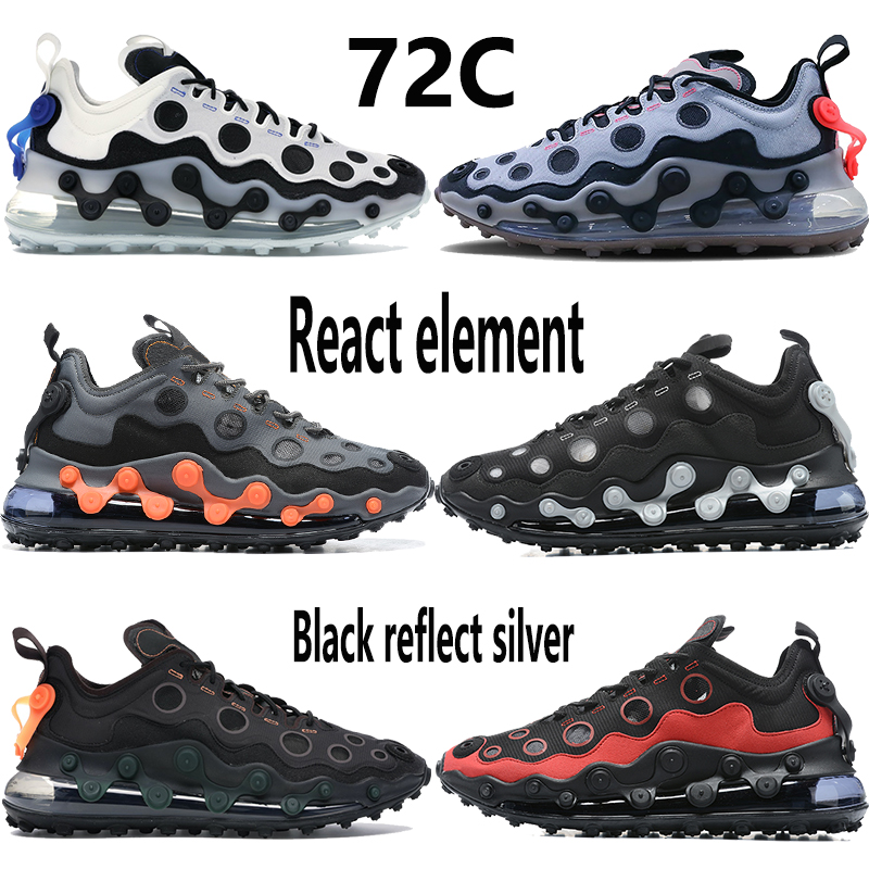 

72C react element mens running shoes new white black total orange red reflect metallic silver men women trainer sneakers EUR 36-45